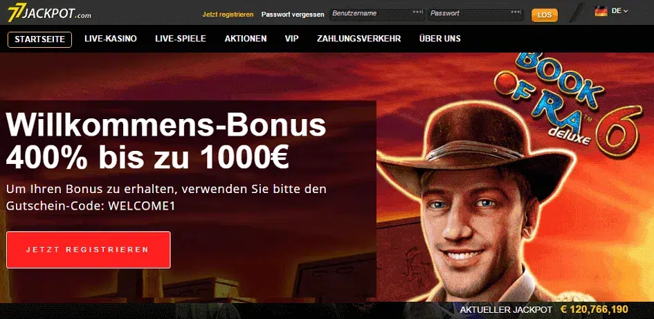77 Jackpot Casino 200% Bonus