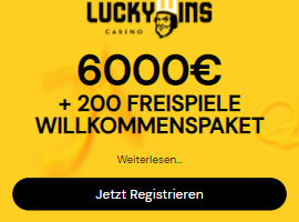 Casino LuckyWins 400% Gamomat Bonus bis zu 2000€