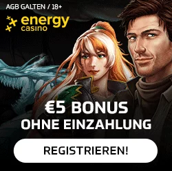 5 Euro gratis Bonus ohne Einzahlung - Energy Casino