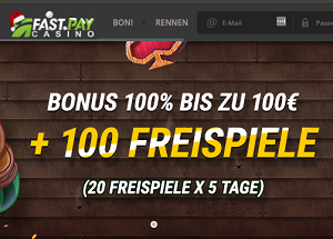 Fastpay 100 Bonus plus Freispiele