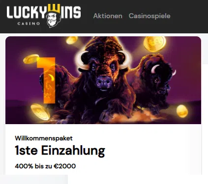 LuckyWins 400% Bonus