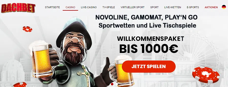 Dachbet Novoline plus Bonus Deutschland