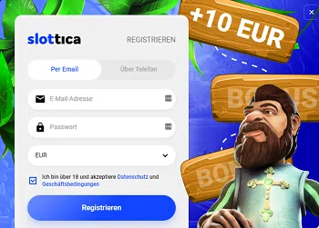 Slottica 10 Euro gratis ohne Einzahlung